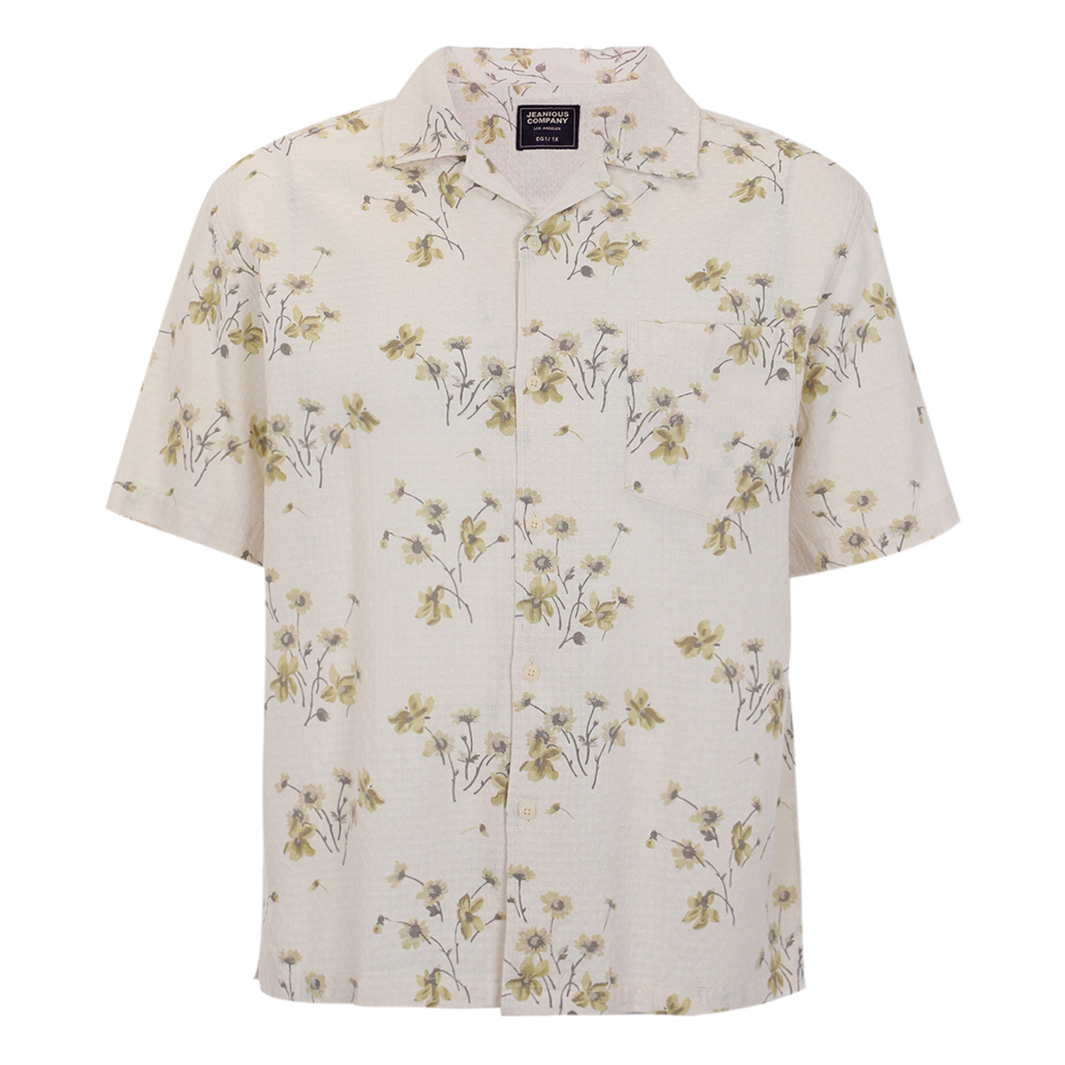 Camisa Estampado Flores Jeanious Manga Corta para Hombre Plus image number null