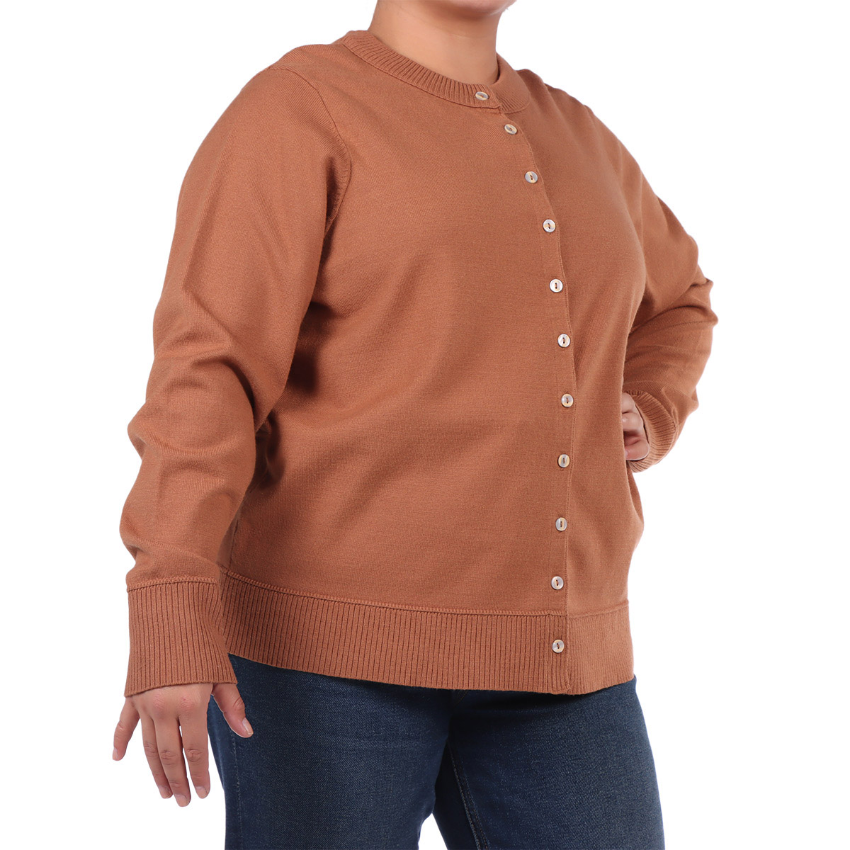 Su&eacute;ter Abierto con Botones Dex Plus para Mujer Curvy image number null