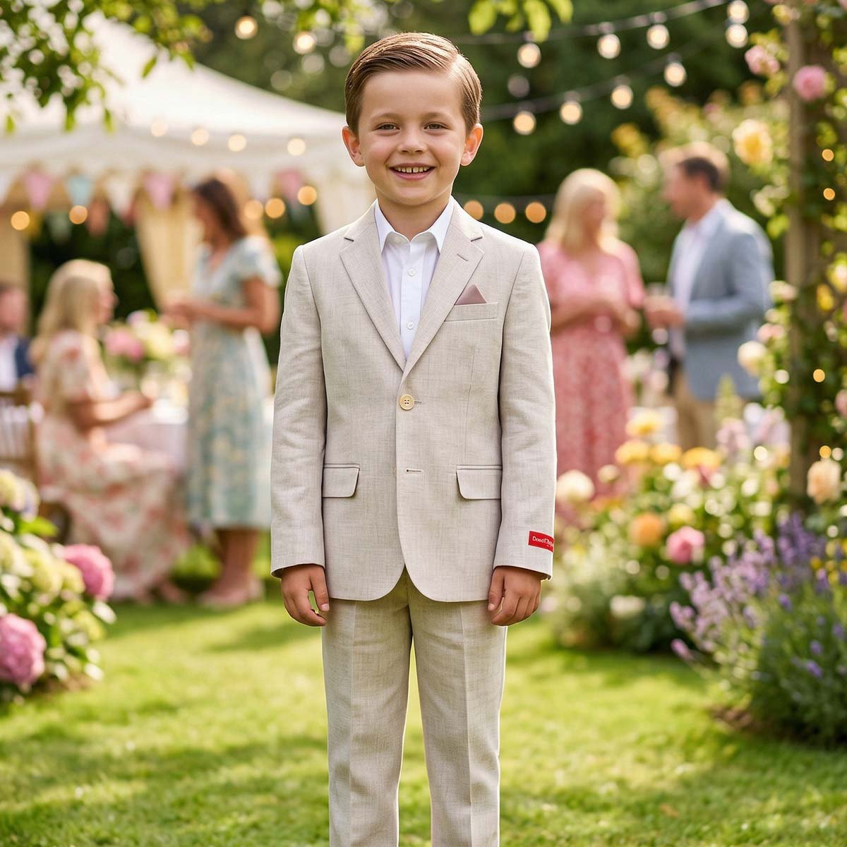 Traje 2Pzas Cuadros Beige Para Ni&ntilde;o image number null