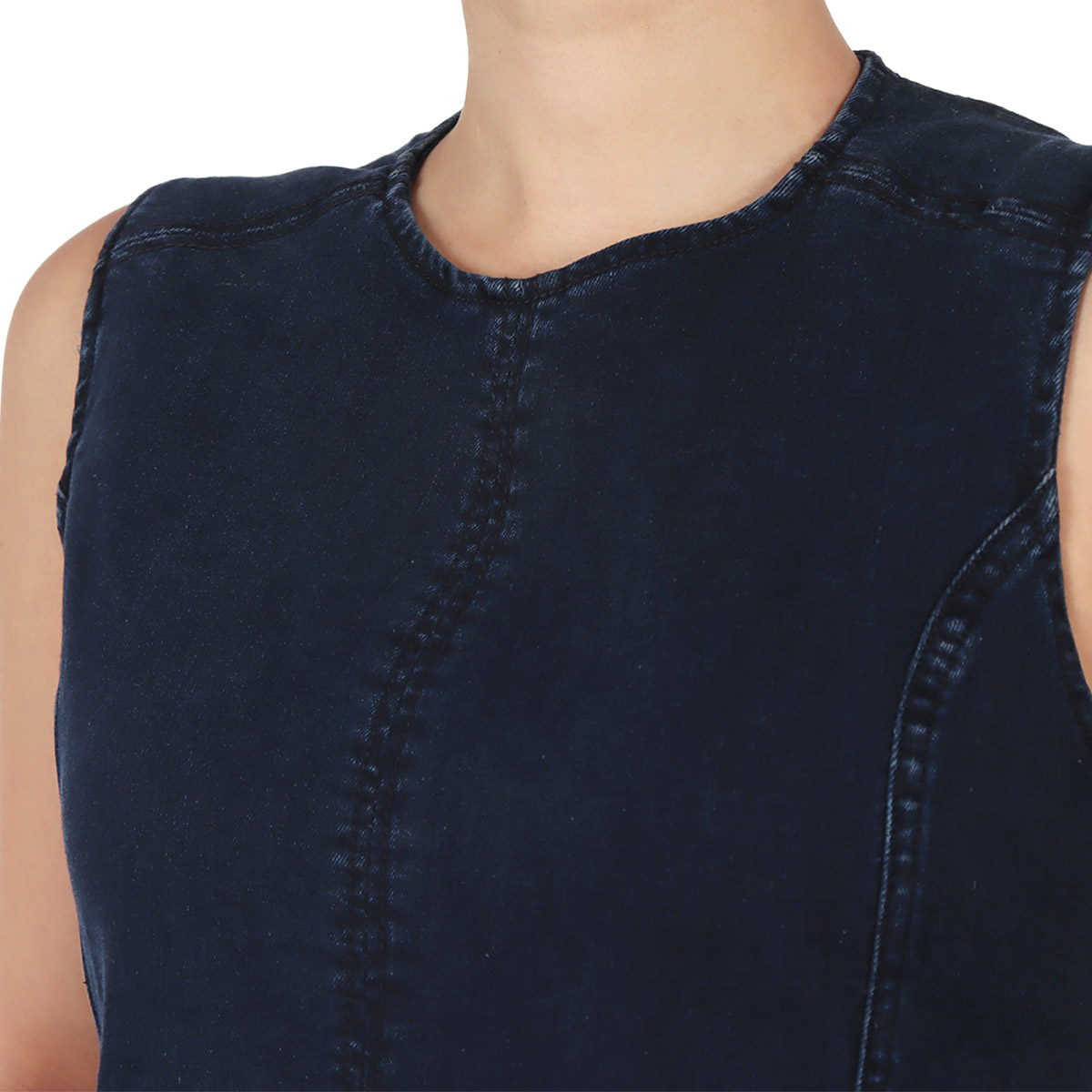 Vestido Denim Casual Cuello Redondo Pepe Jeans Mujer image number null