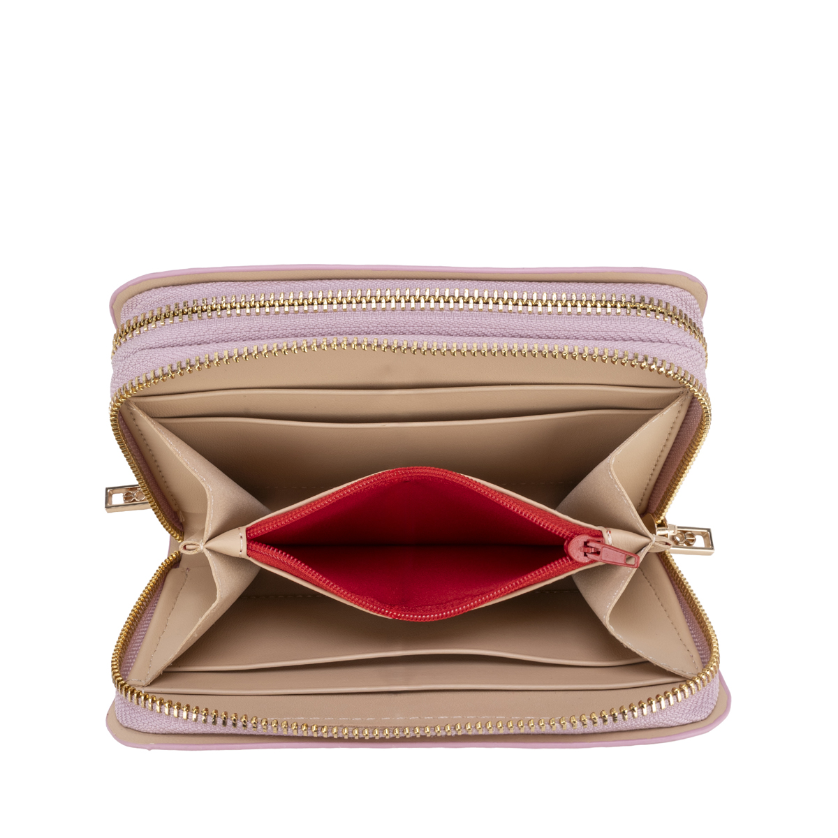 Billetera Cierre Doble Cloe Rosa para Mujer image number null