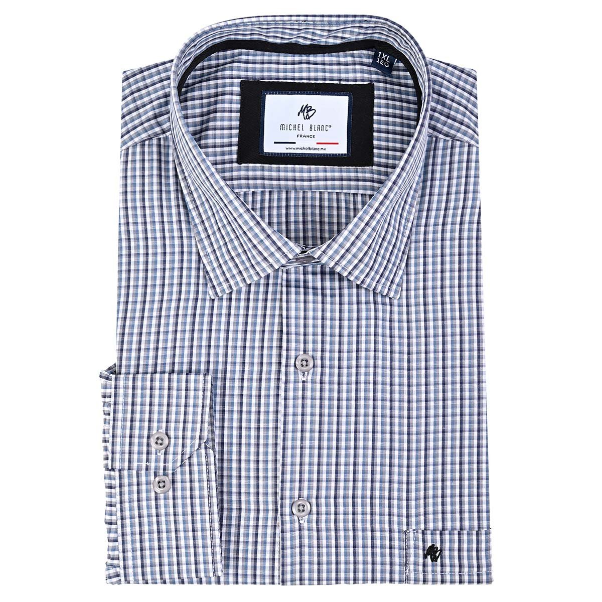 Camisa Manga Larga Michel Blanc Cuadros para Hombre Plus image number null