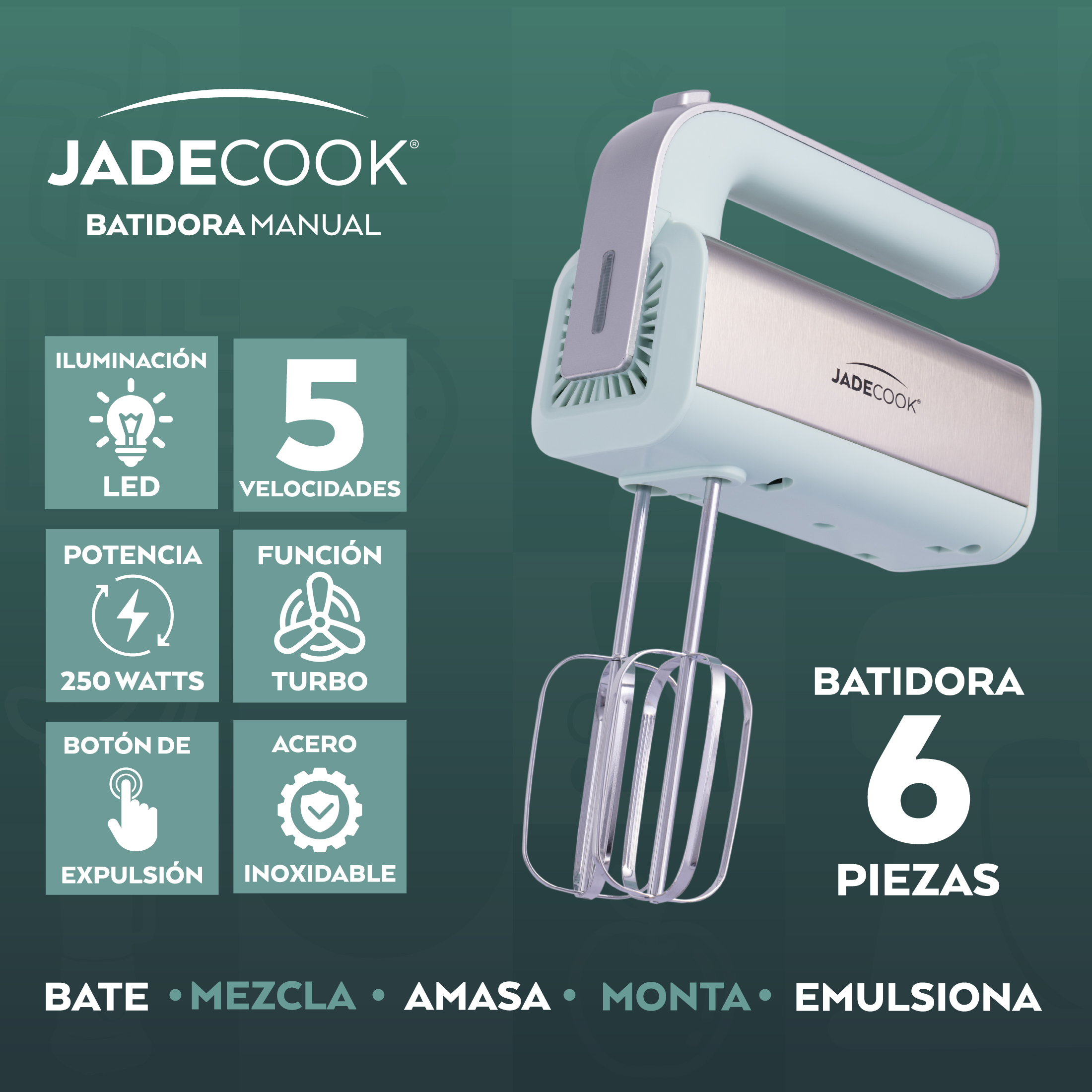 Batidora Manual 5 Vl Jade Cook image number null