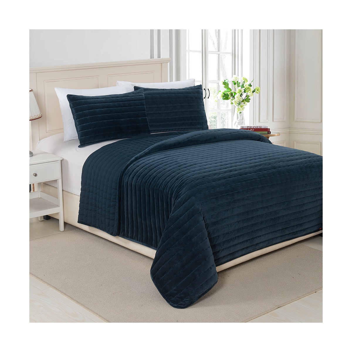 Sobrecama Matrimonial/Queen Azul VINTAGE HOME image number null