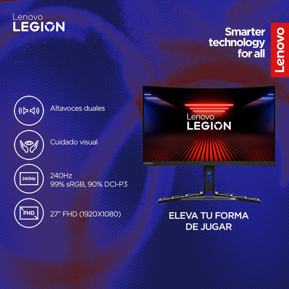 Monitor gaming Lenovo Legion R27fc-30 Curvo 27" VA FHD 240 Hz image number null