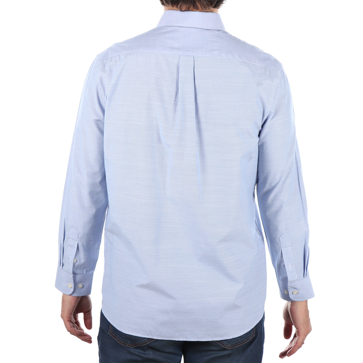 Camisa Manga Larga Rayas Azul Claro Bot&oacute;n Down Haggar para Hombre image number null