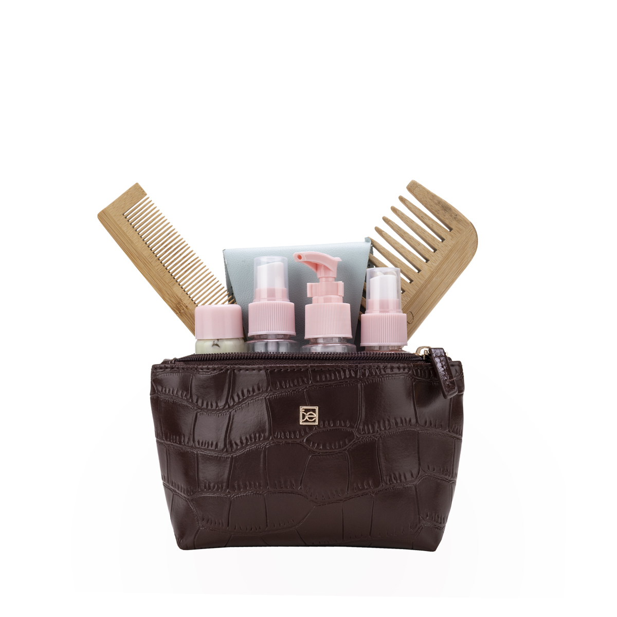 Cosmetiquera Cierre Sencillo Cloe Caf&eacute; Para Mujer image number null