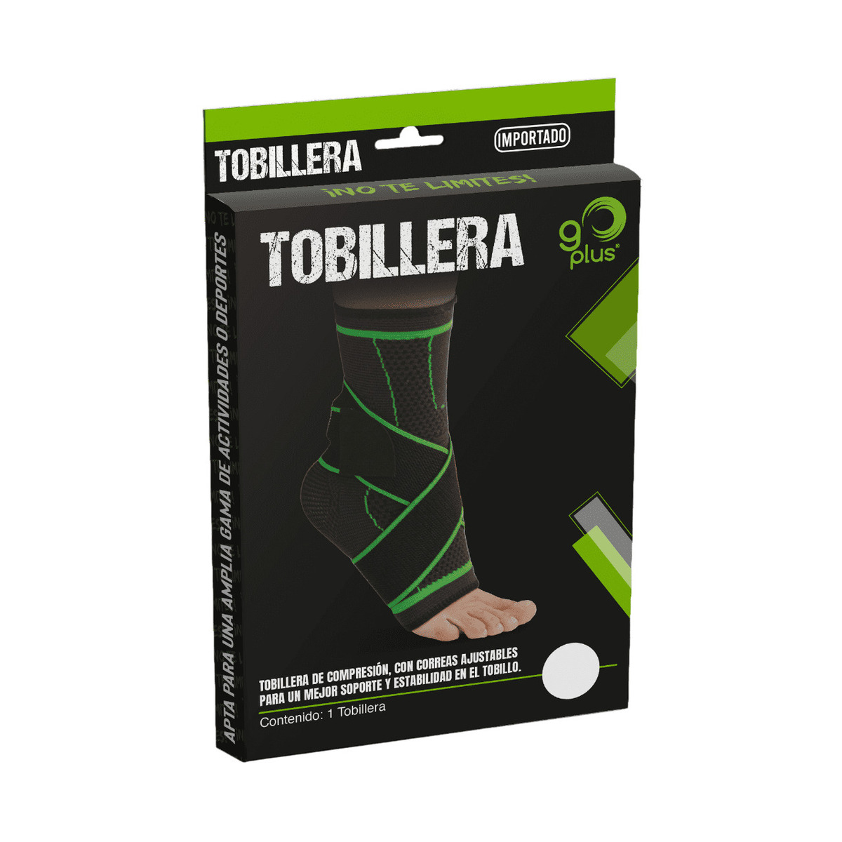 Tobillera Go Plus Mediana Negra image number null