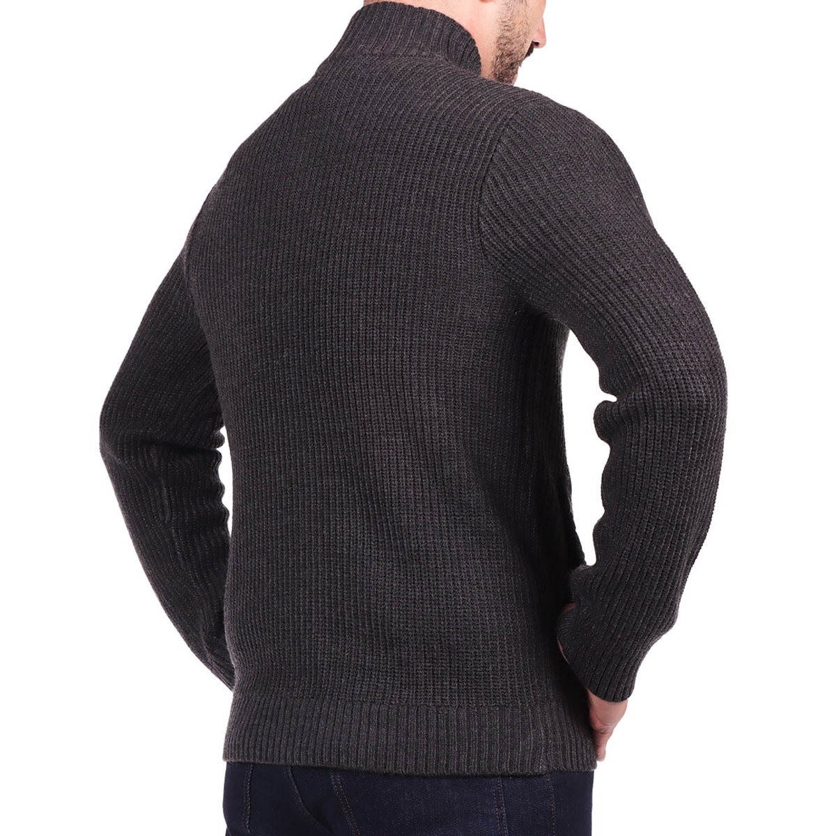 Su&eacute;ter Tejido Acanalado Cuello Alto Cierre OVS para Hombre image number null