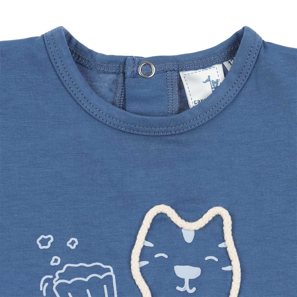Romper Bordado Gato Popcorn Time Algod&oacute;n Carosello Beb&eacute; Ni&ntilde;o image number null