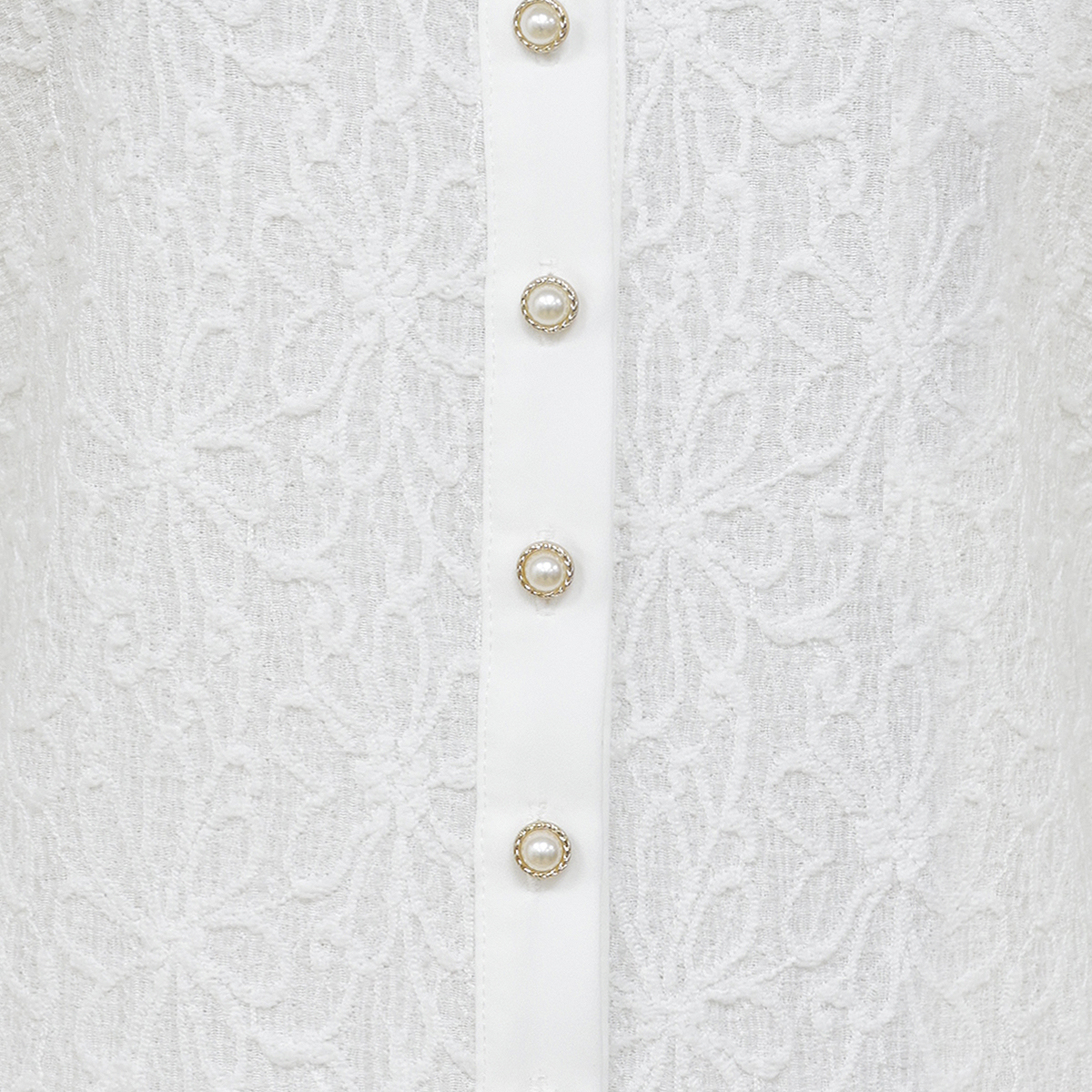 Su&eacute;ter de jacquard floral con botones de perla para Mujer BASEL image number null