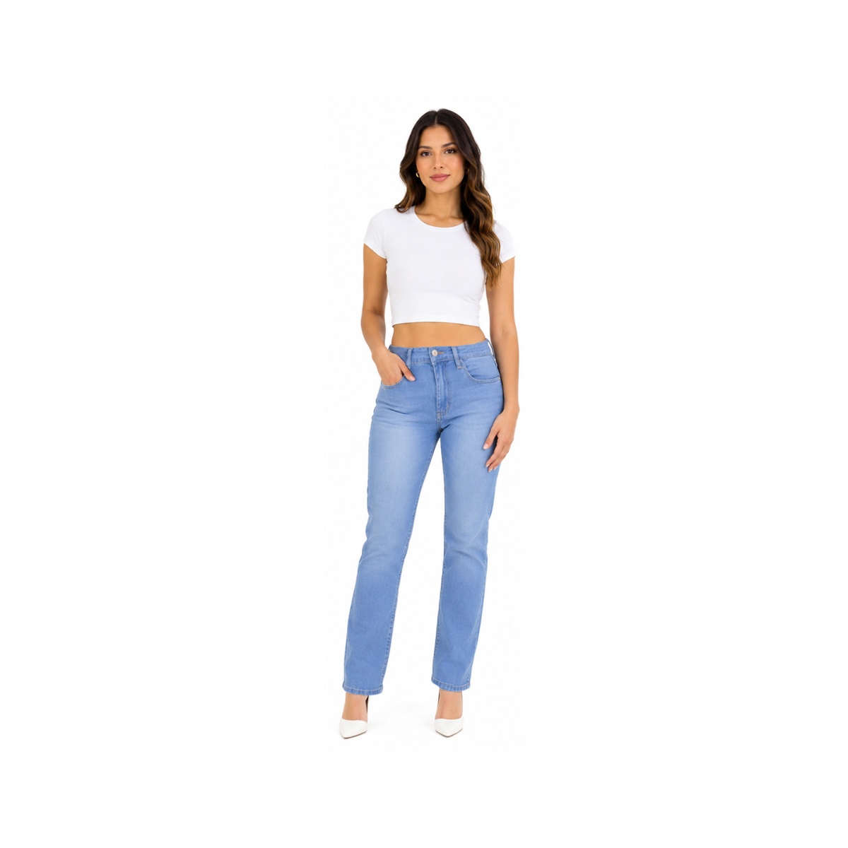 Jeans Corte Recto Jeans Beronna Para Mujer image number null
