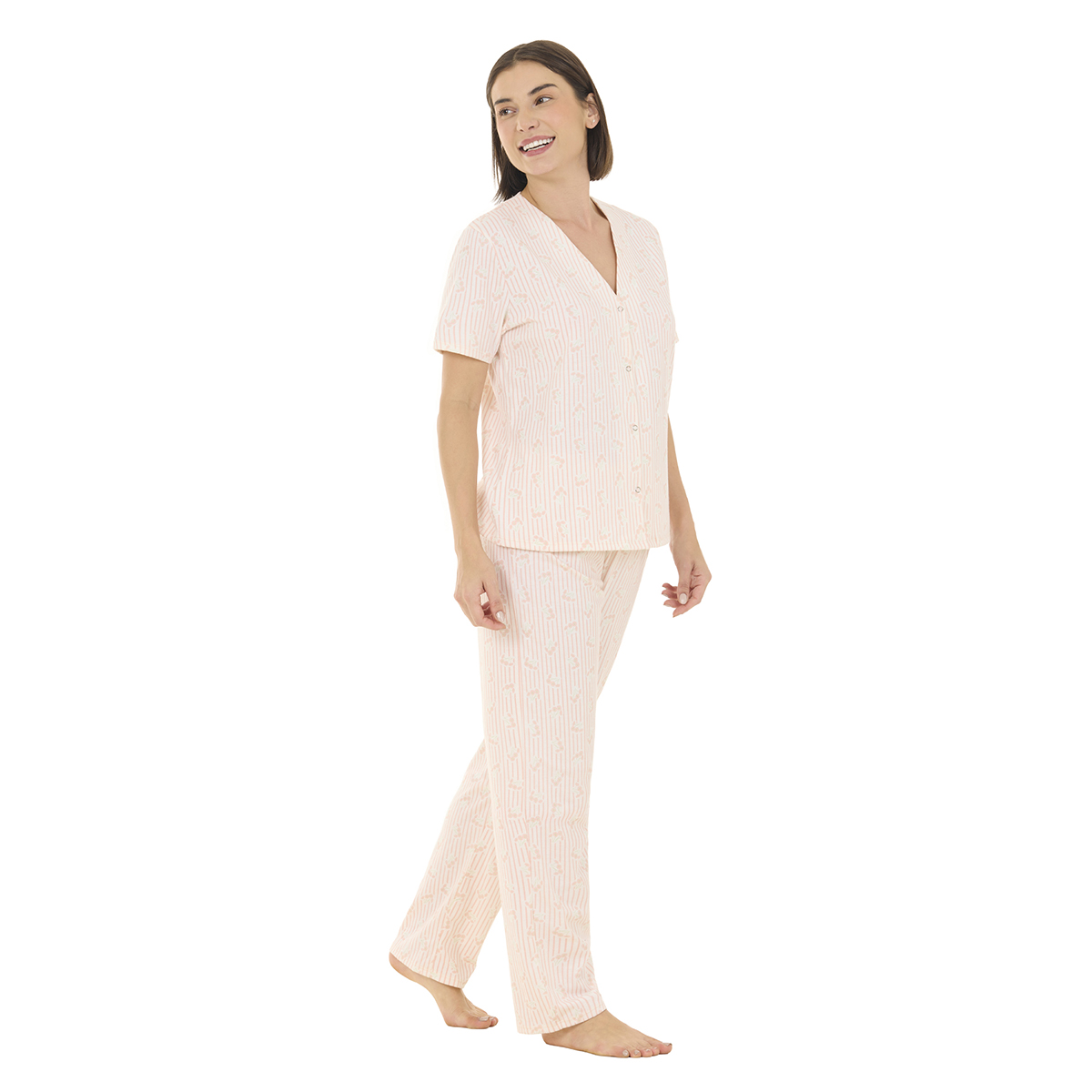 Pijama Camisa Manga Corta Y Pantal&oacute;n Tops & Bottoms Para Mujer image number null