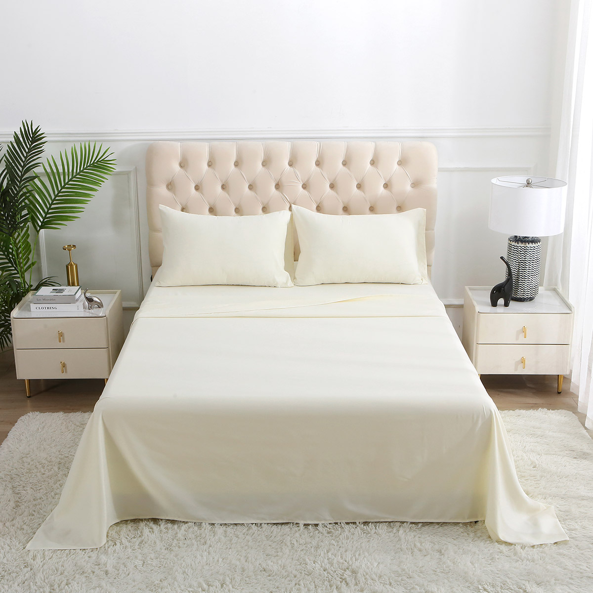 Juego De Sabanas Hueso Individual HOME&DETAILS image number null