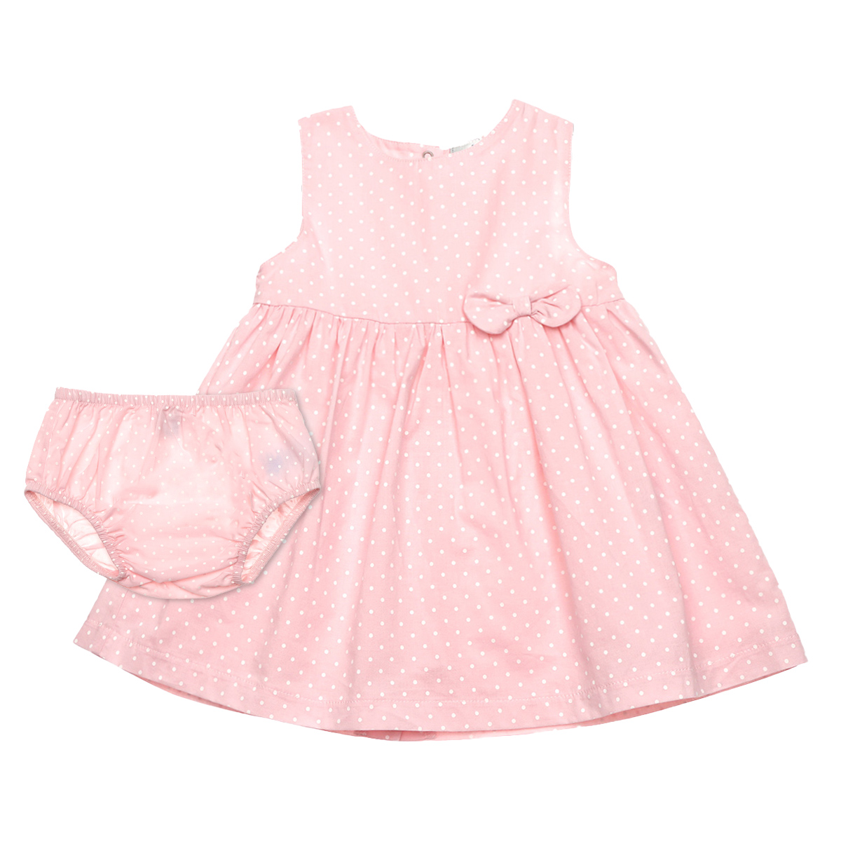 Conjunto Vestido Y Cubre Pa&ntilde;al Lunares CAROSELLO para Beb&eacute; image number null