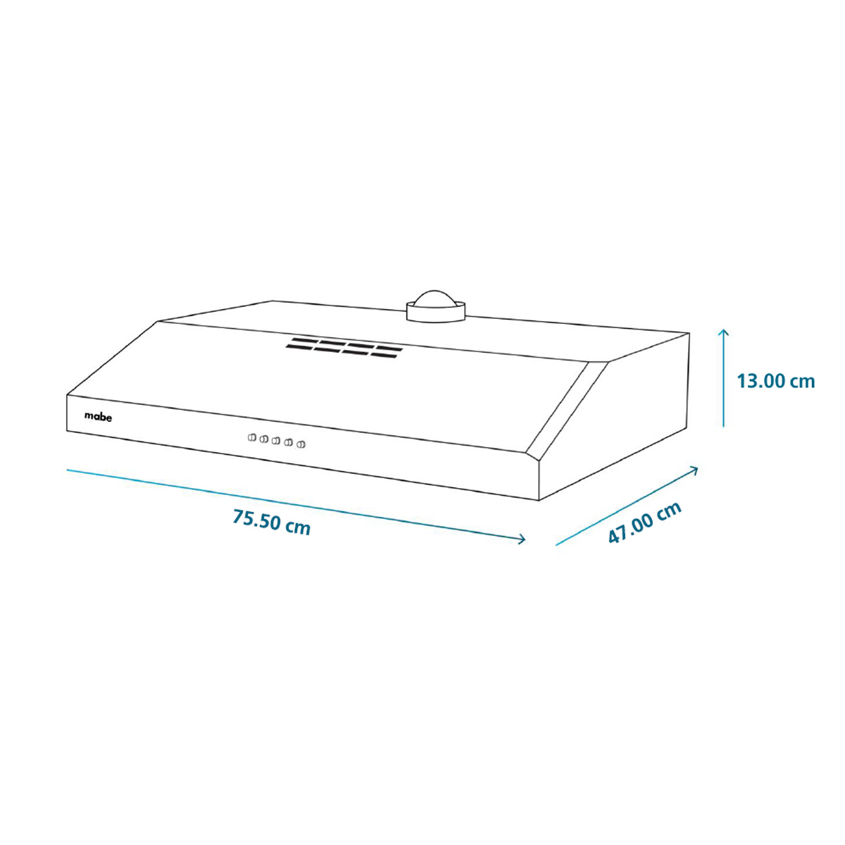 Combo Mabe Parrilla y Campana 76cm Pm76 50cm 7640 image number null