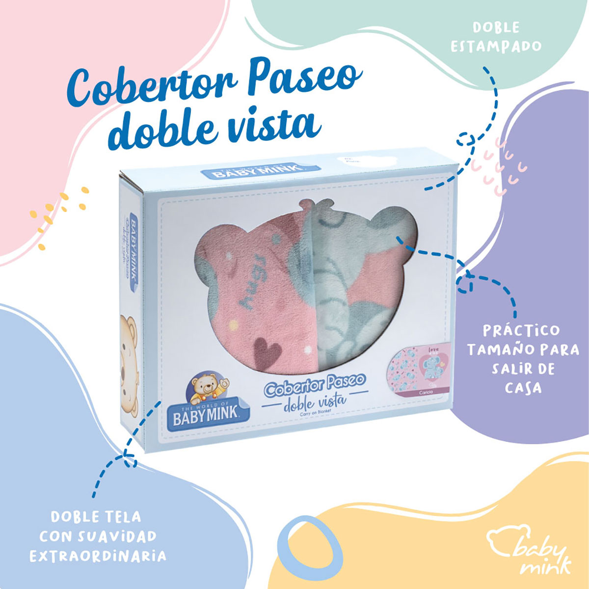 Cobertor de Paseo con Doble Vista Baby Mink image number null