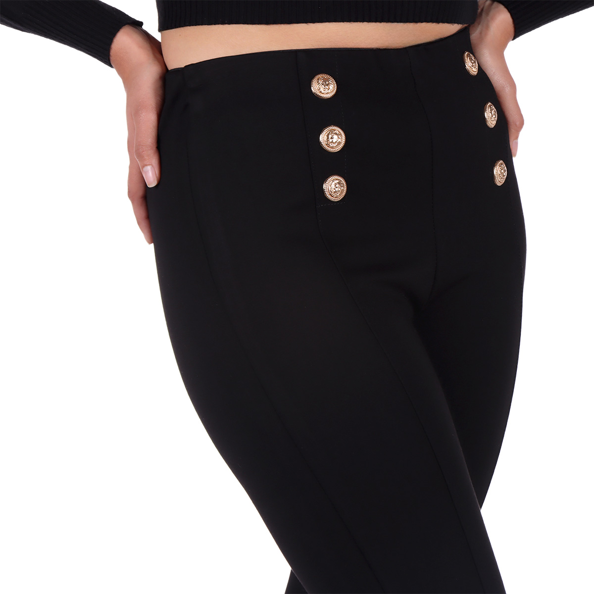 Pantal&oacute;n Legging Recto con Botones Ann Miller Mujer Petite image number null