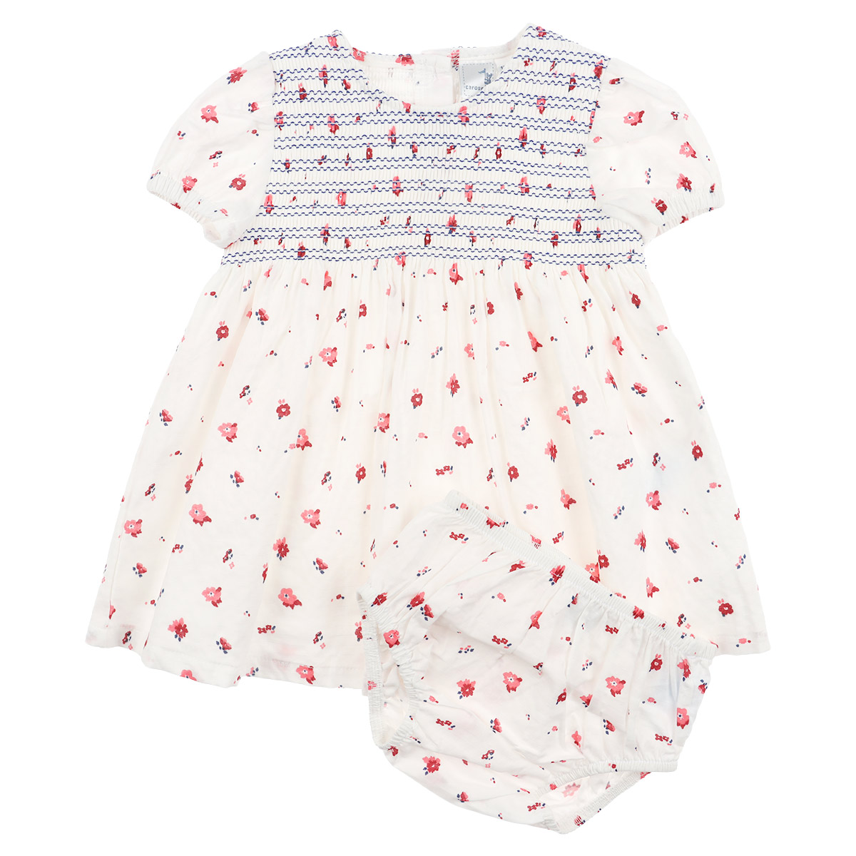 Vestido Smock Floral Algod&oacute;n Carosello para Beb&eacute; Ni&ntilde;a image number null