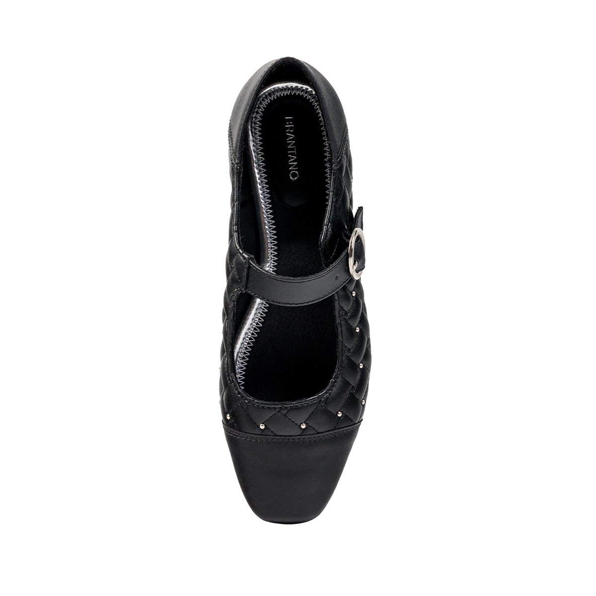 Balerina con Aplicaciones Brantano Negro Ajuste Hebilla para Mujer image number null