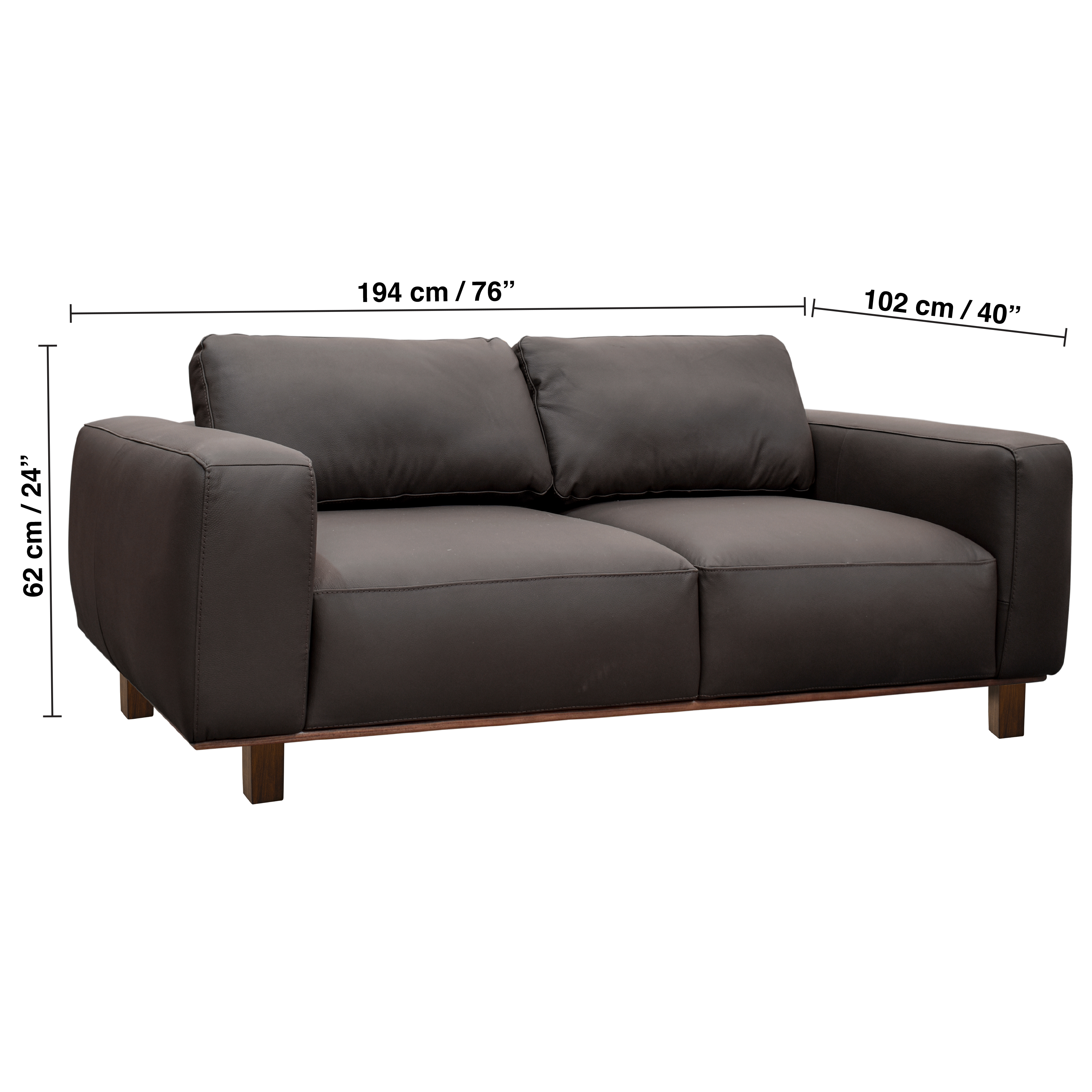 Love seat Chocolate Piel Odell Muebles Liz image number null