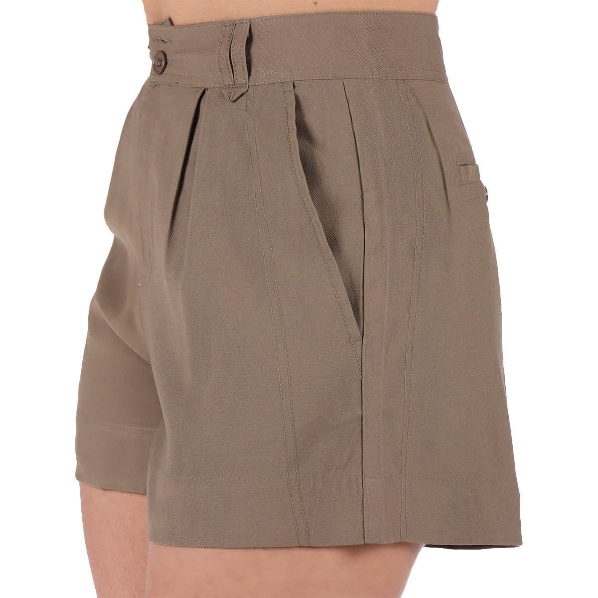 Short Cintura Alta Pliegues Casual Elegante Dex Mujer image number null