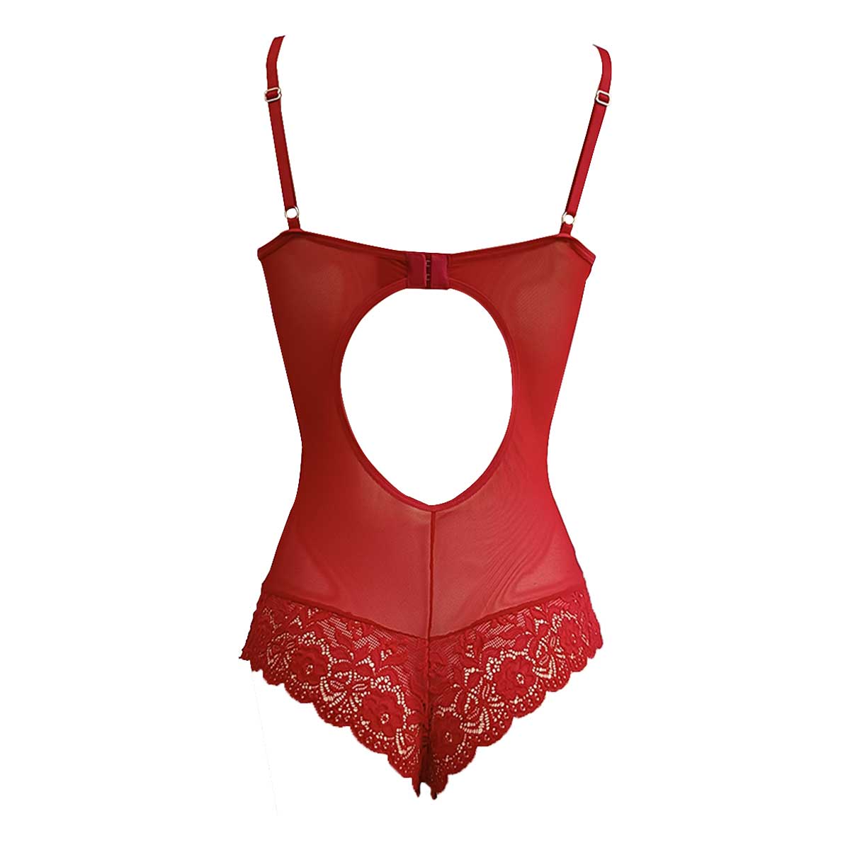 Body de Encaje con mesh Rojo Zelina para Mujer image number null