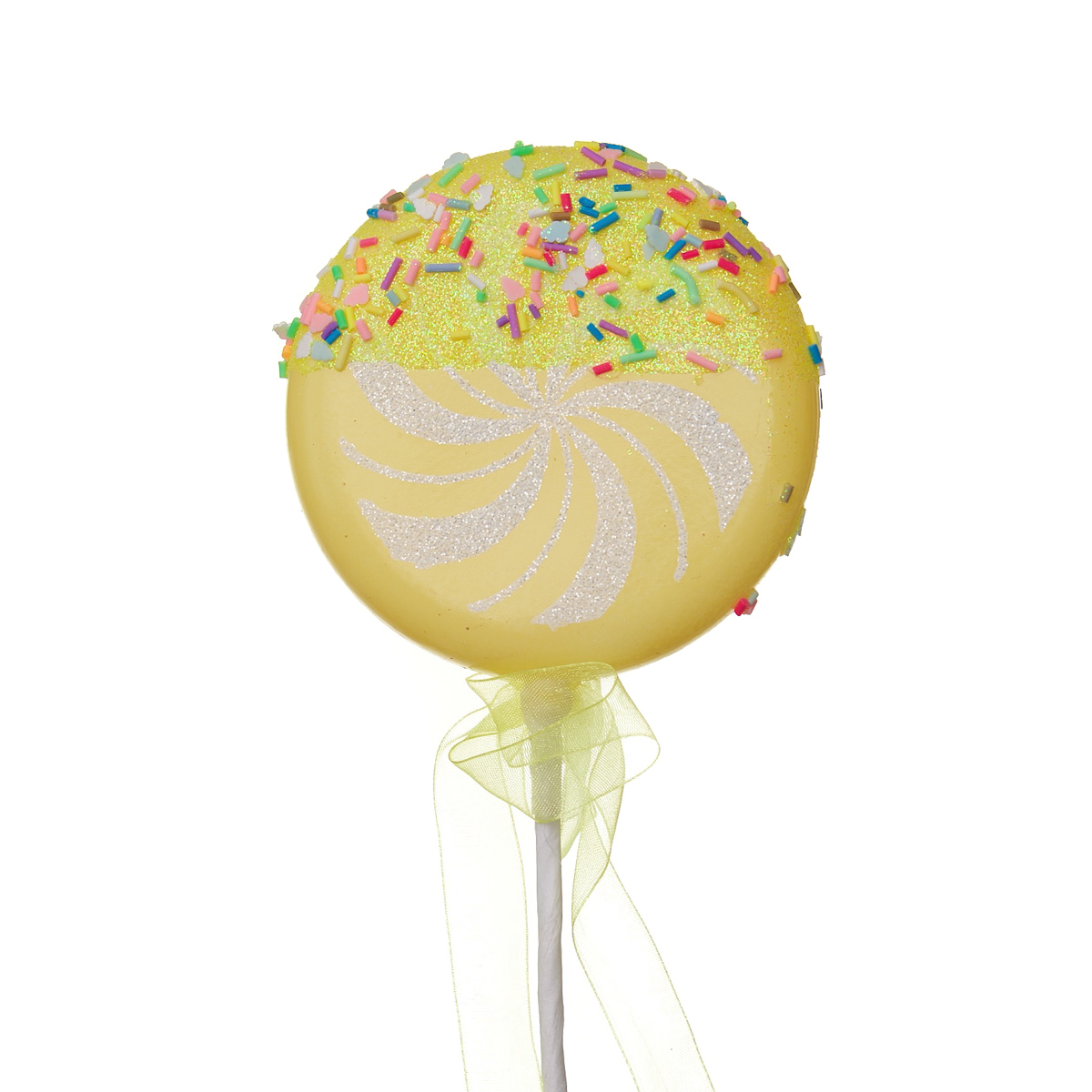 Colgante Navide&ntilde;o Paleta Amarilla Con Chispas 40Cm image number null