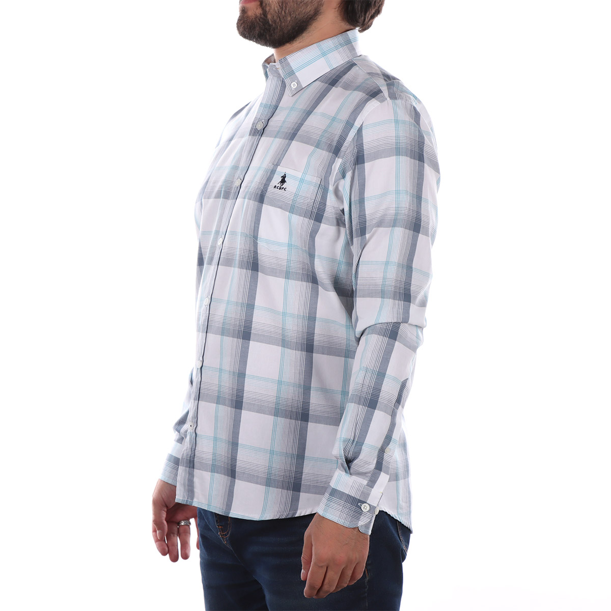 Camisa Hombre Cuadros Azul Manga Larga Casual Polo Club para Hombre image number null