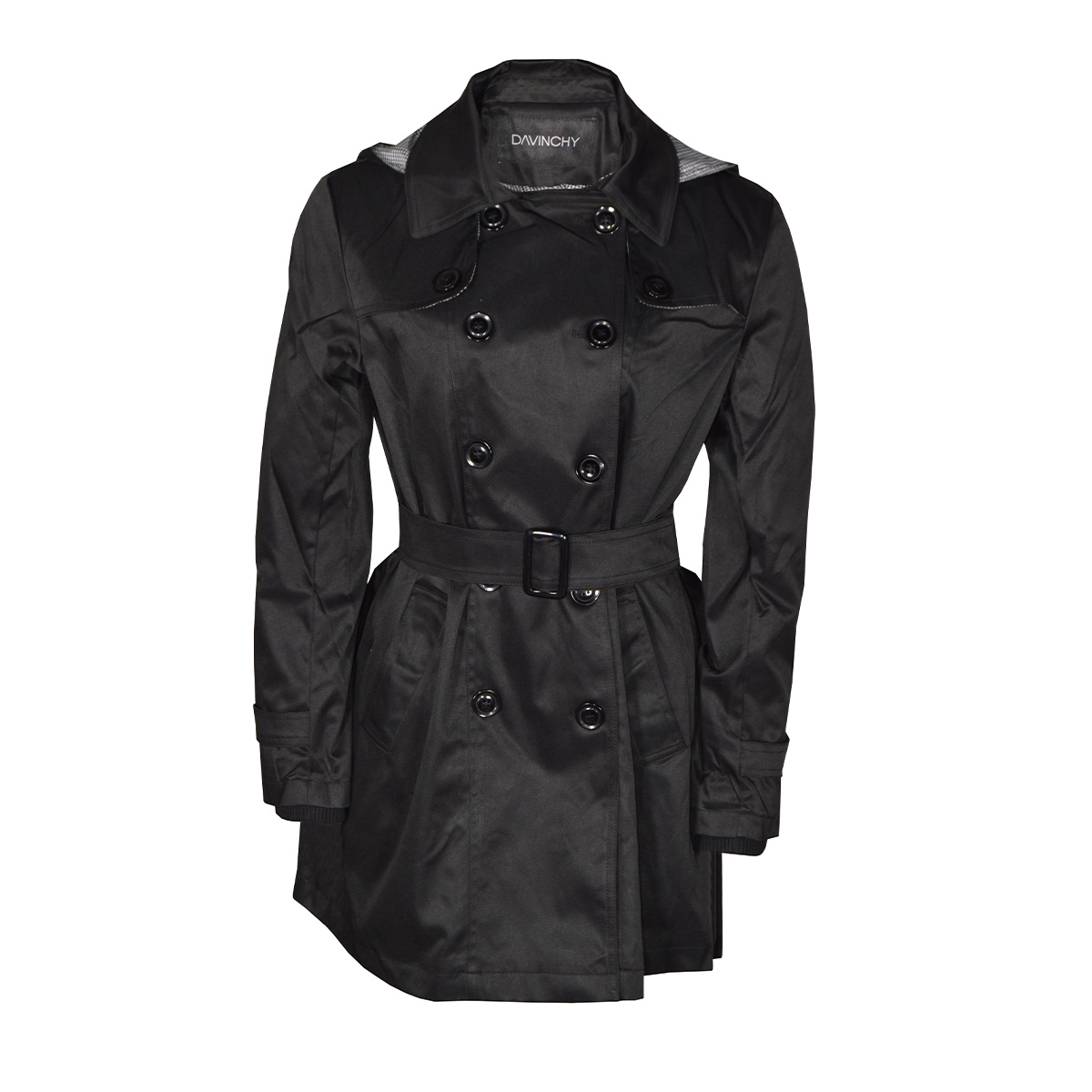 Gabardina Con Solapa Y Cintur&oacute;n Davinchy Para Mujer Casual image number null