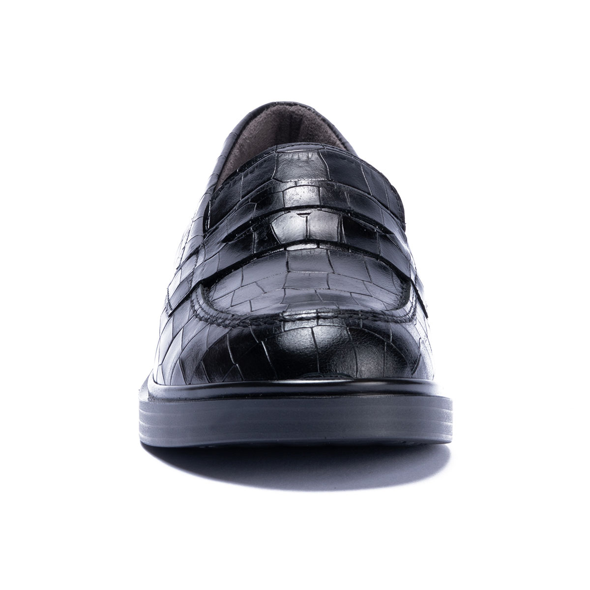 Mocasin Croco Para Mujer, Color Negro Pitillos image number null