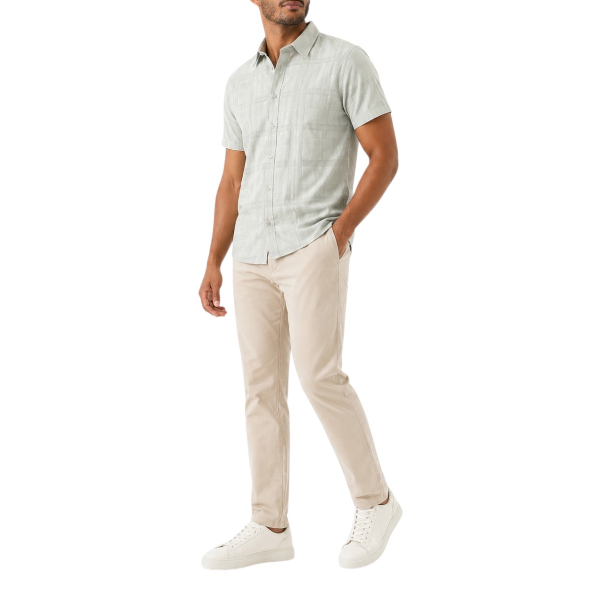Camisa Regular Fit Guess Factory Manga Corta para Hombre image number null