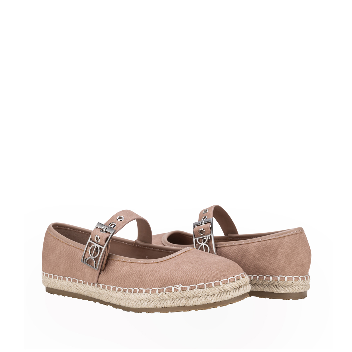 Alpargata Balerina Aplicaci&oacute;n Yute Cloe Carne con Correa para Mujer image number null