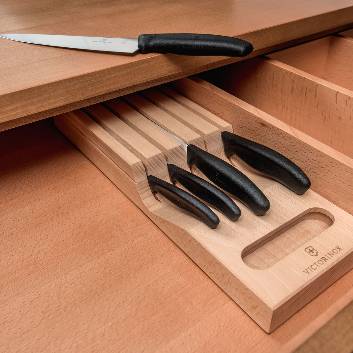 Porta Cuchillos Para Caj&oacute;n De Madera De Haya Swiss Classic Victorinox image number null