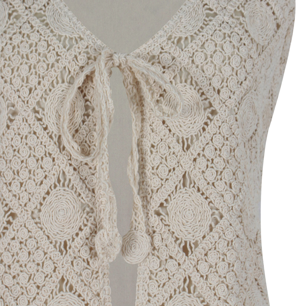 Chaleco De Crochet "Ethereal Bloom" Para Mujer Petite Just By Basel image number null