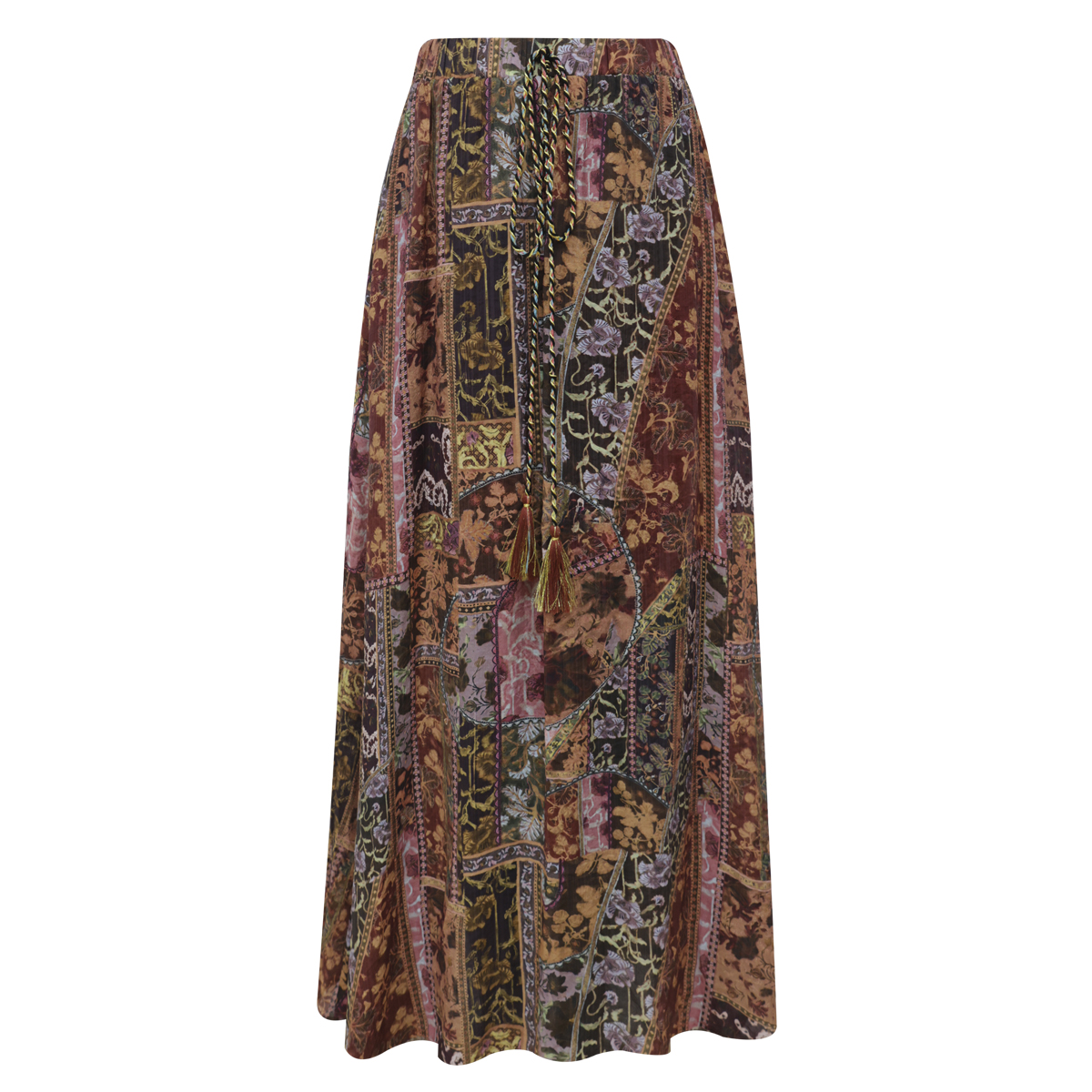 Falda maxi de estampado patchwork bohemio-chic para Mujer BASEL image number null