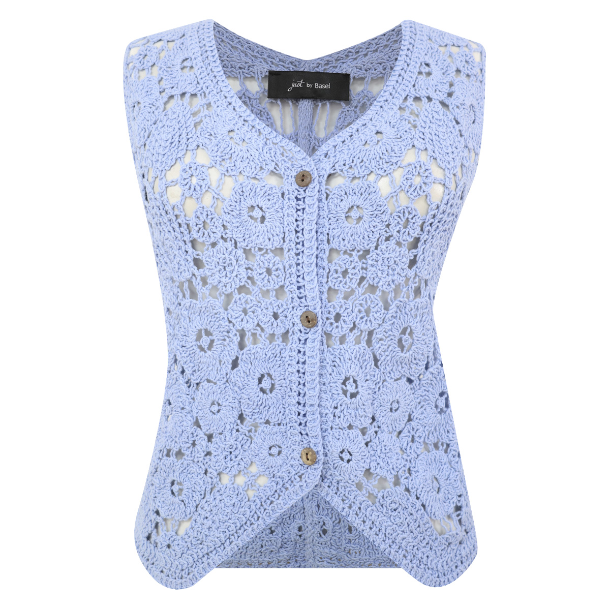 Chaleco de crochet con motivos florales para Mujer Petite JUST BY BASEL image number null