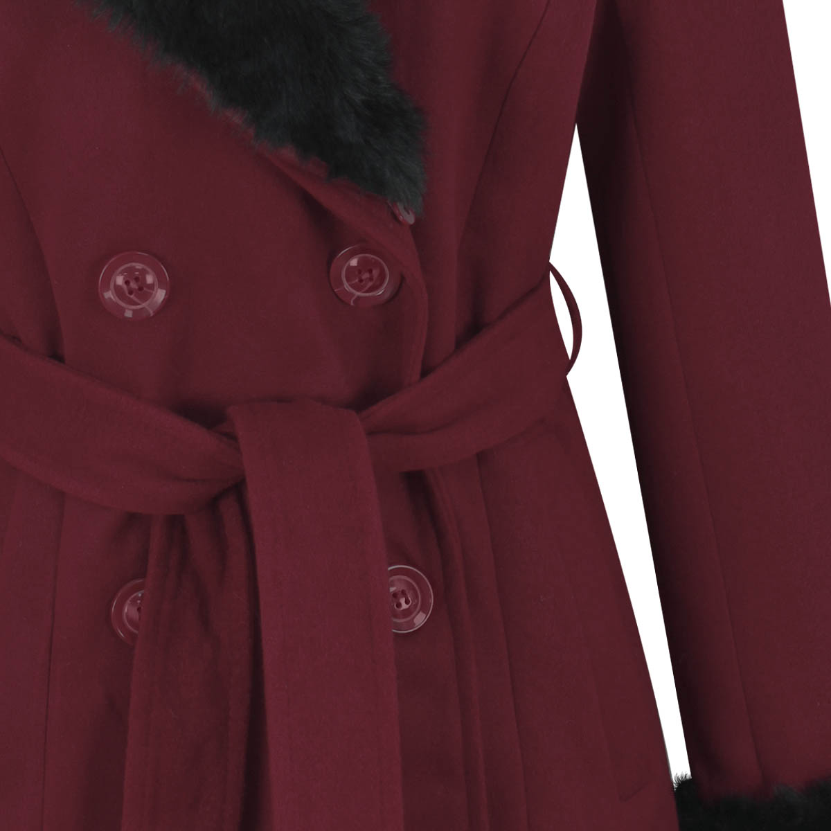 Abrigo con peluche en cuello y pu&ntilde;os para Mujer Junior #4ME&4YOU image number null