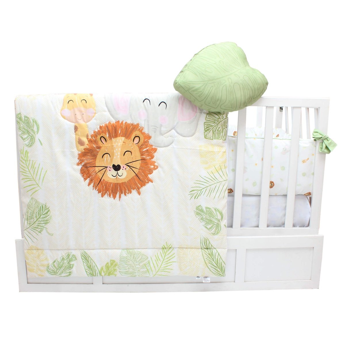 Juego de Cuna Cary Safari 70x130 cm Verde 4 Piezas image number null