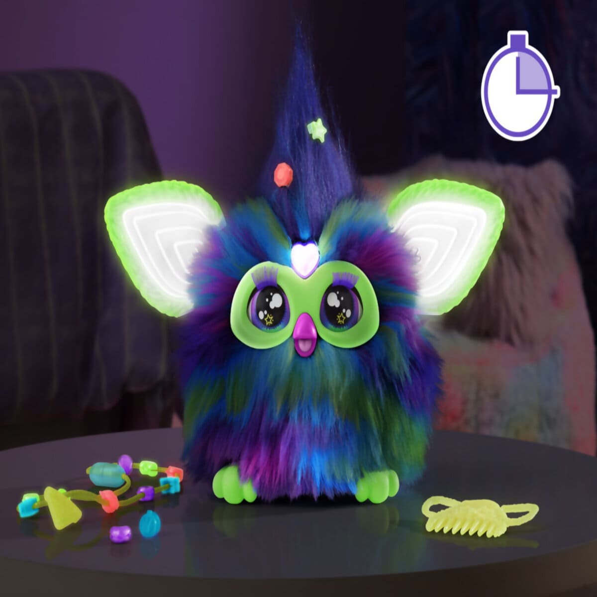 Peluche Interactivo Furby Galaxy Edici&oacute;n Brilla en la Oscuridad de Hasbro image number null