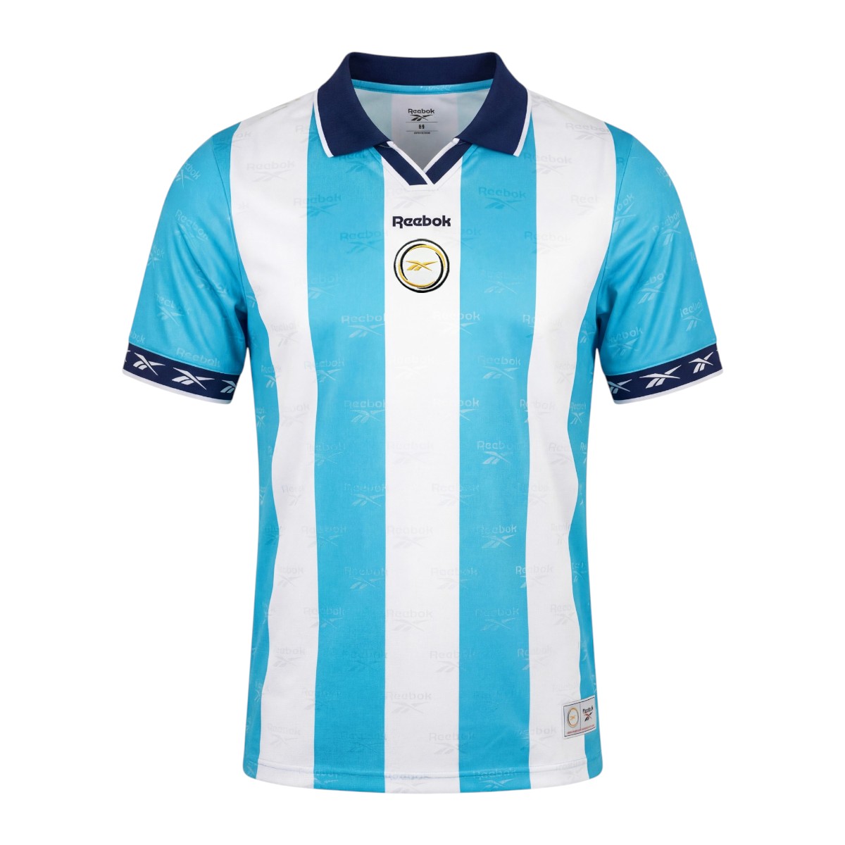 Jersey Polo Retro Reebok Argentina Rayado Celeste Manga Corta Unisex image number null