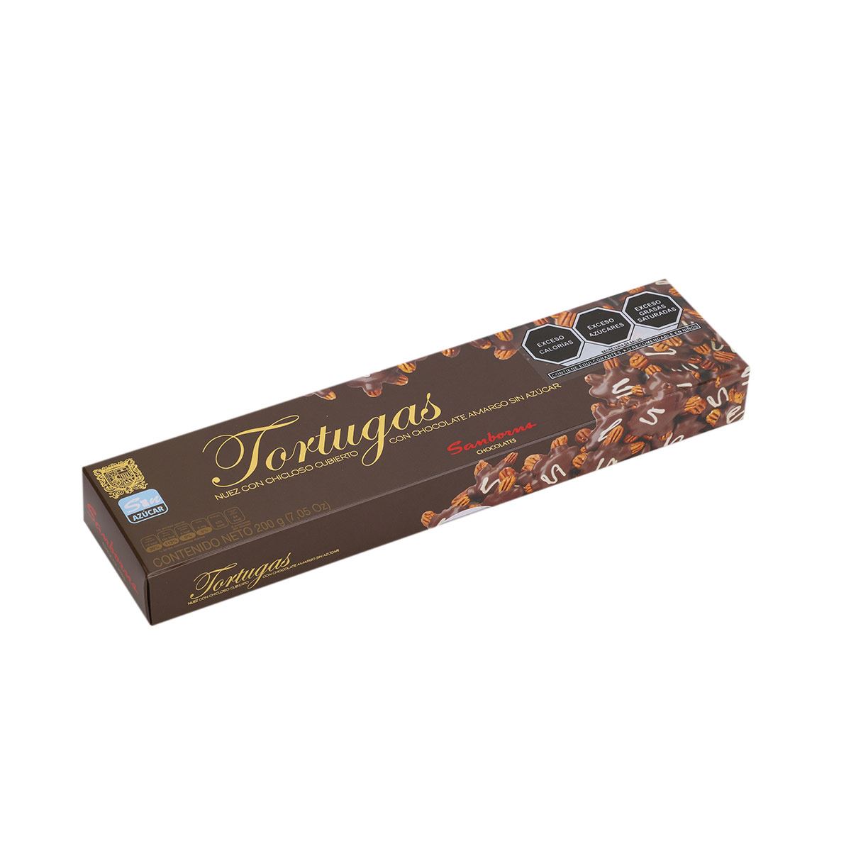 Caja Especial Tortugas Nuez con Chocolate Amargo Sin Az&uacute;car Sanborns 200g image number null