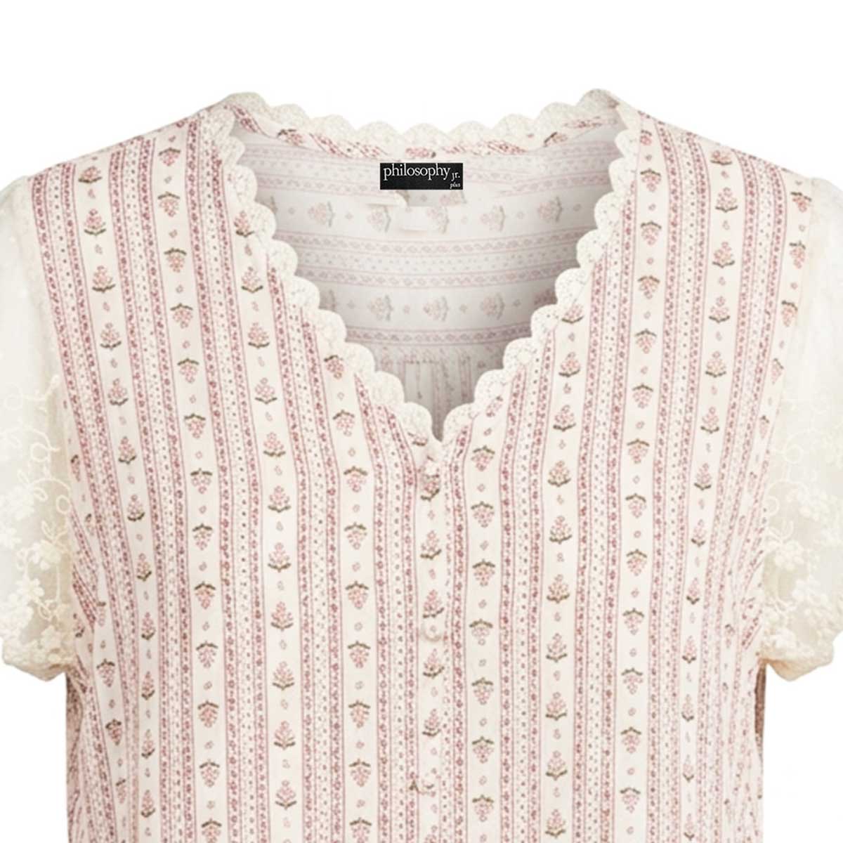 Blusa Manga Con Encaje Philosophy Jr Plus Para Mujer Curvy image number null