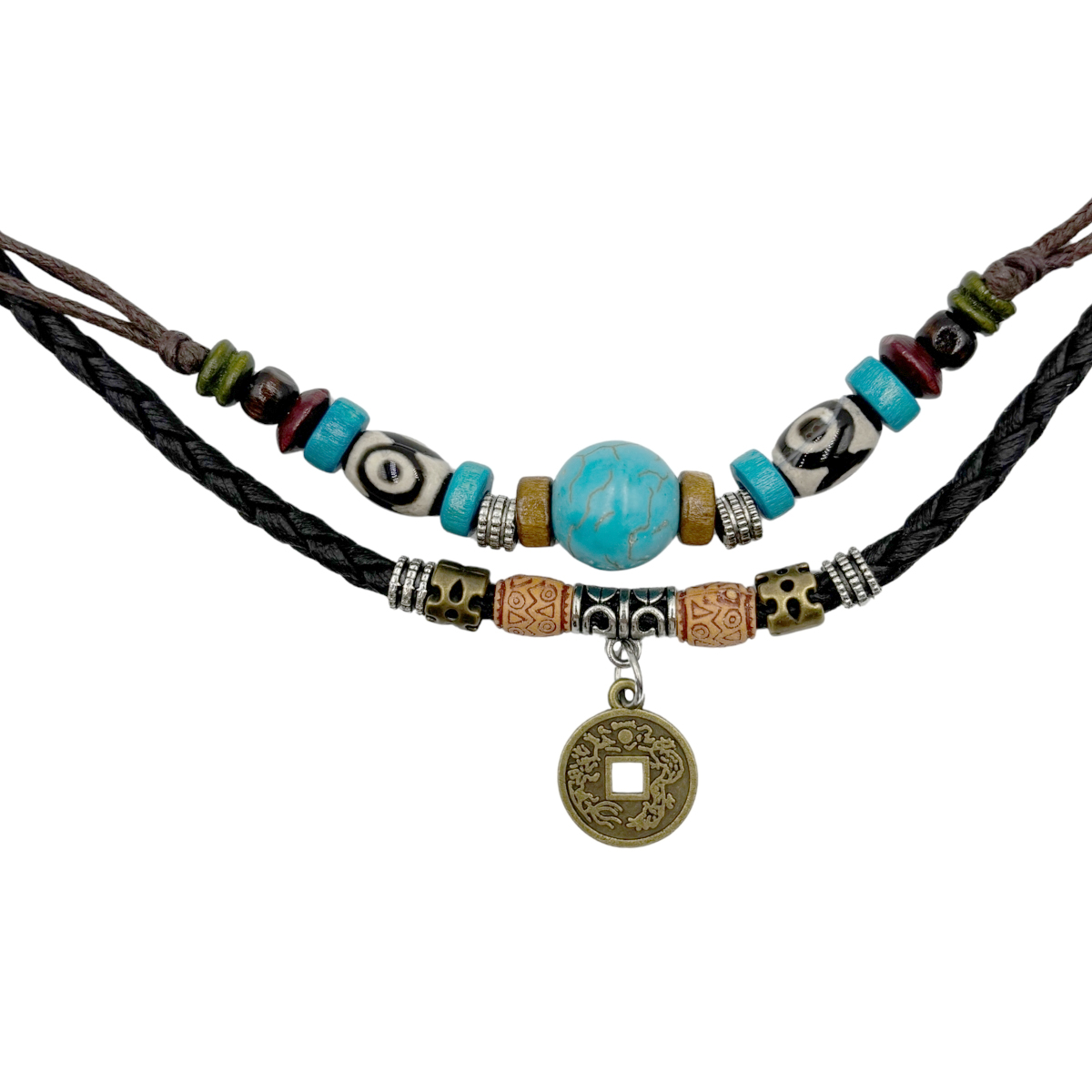 Collar Doble Cuero N Aktuales para Hombre image number null