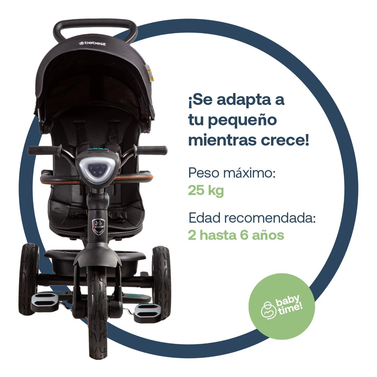 Triciclo Bebesit Tipo Carriola Explorer LX con Asiento Giratorio 360&deg; image number null