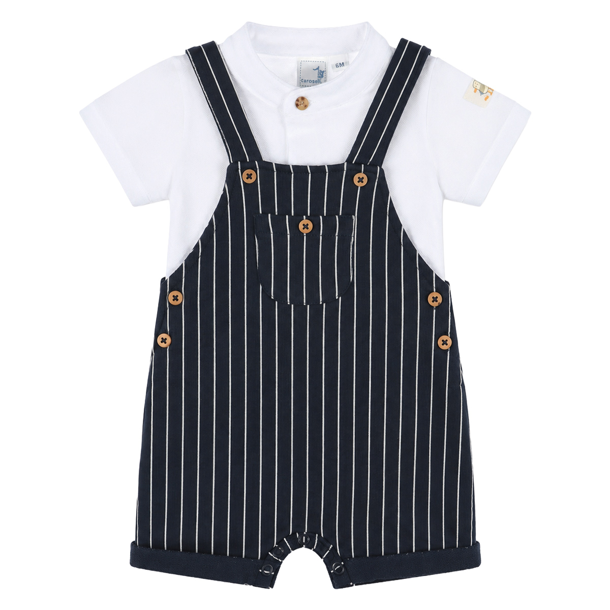Peto Overol Rayas con Camisa Casual Carosello Beb&eacute; Ni&ntilde;o image number null