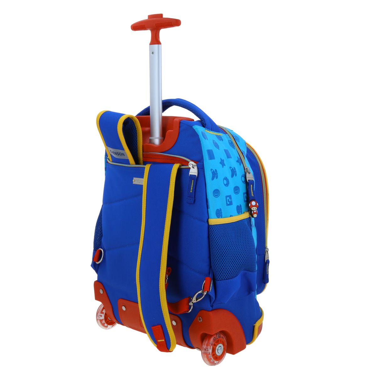 Mochila Con Ruedas Grande Mario Bros Azul image number null