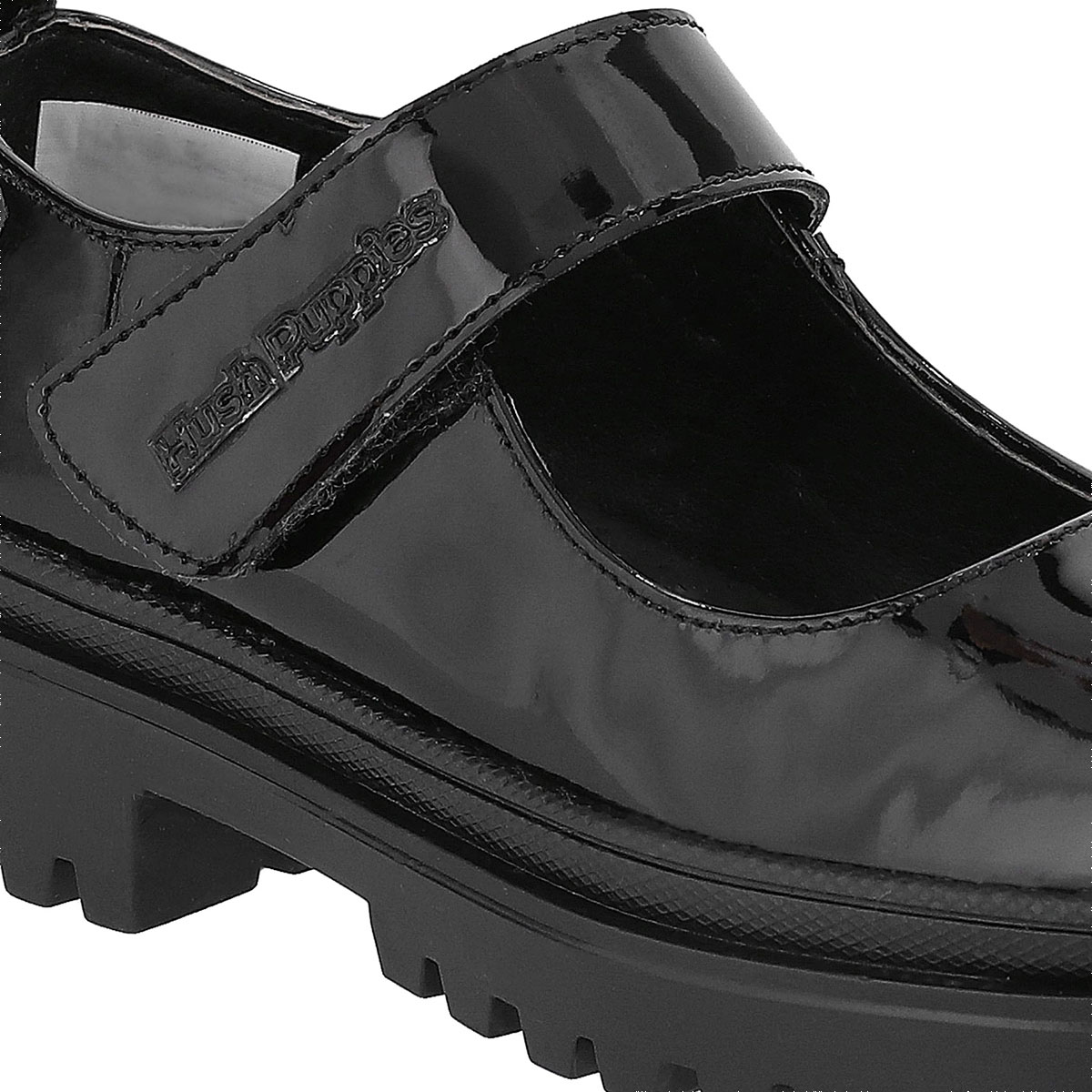 Zapato Escolar Hush Puppies en Charol Suela Gruesa y Ajuste Velcro para Ni&ntilde;a image number null