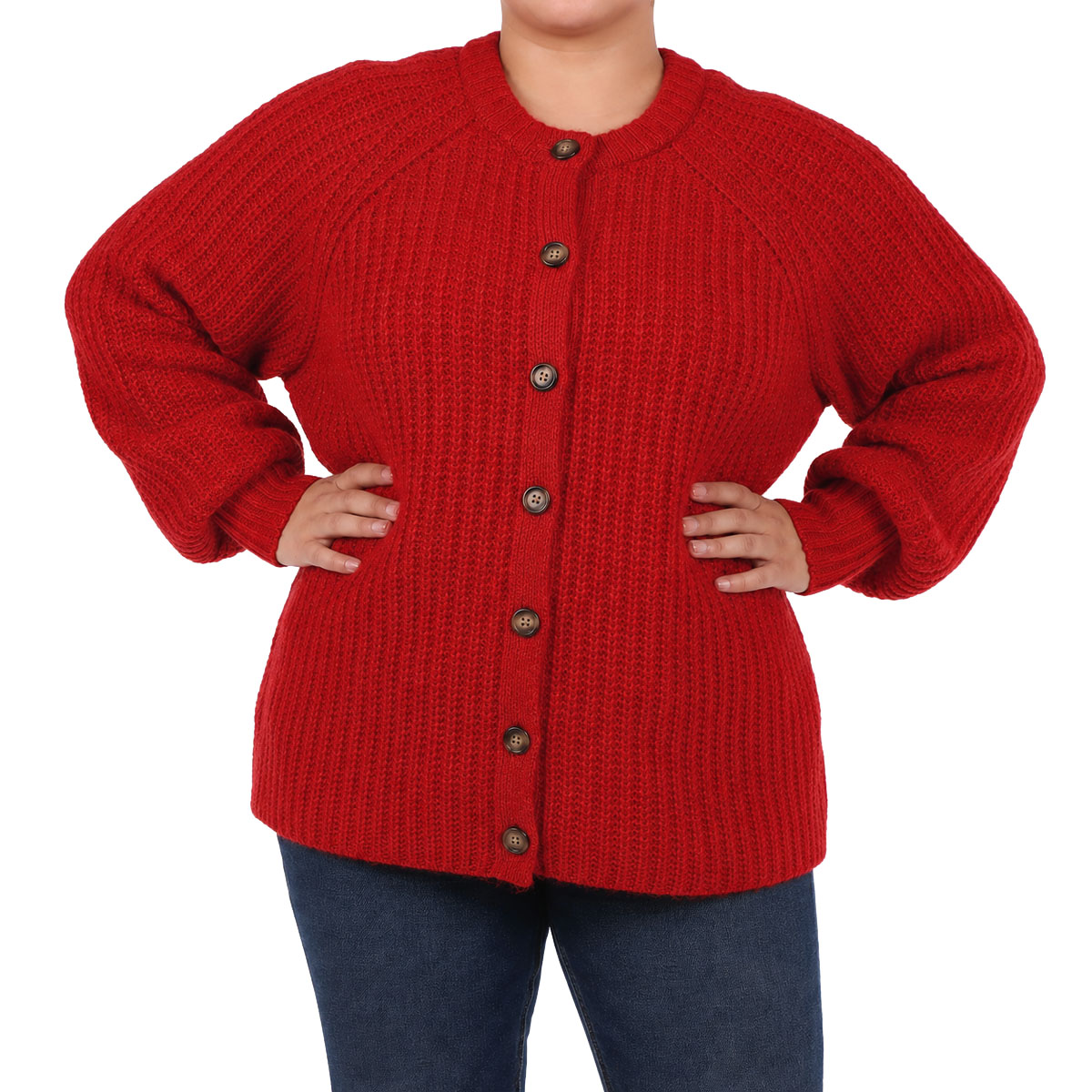 C&aacute;rdigan con Botones Tejido Grueso Dex Plus para Mujer Curvy image number null
