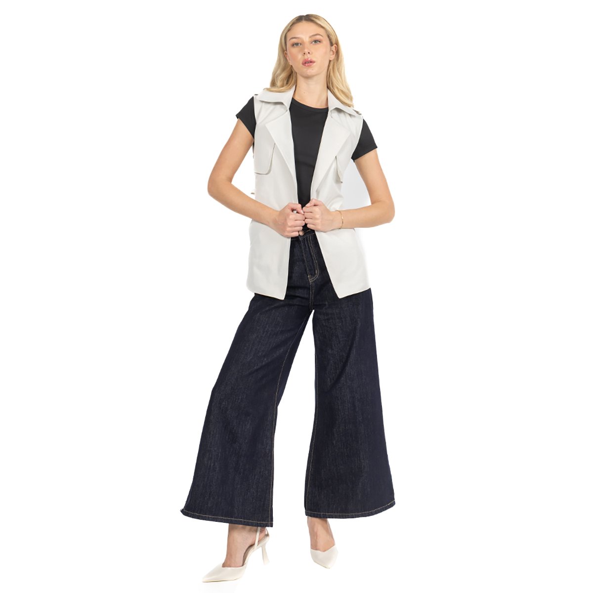Chaleco Gabardina Cinta Forever 21 para Mujer Junior image number null